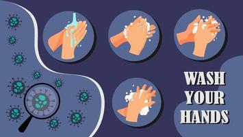 tvätta händerna för att avsluta sjukdomsspridningen vektor