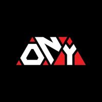 Ony Dreieck-Buchstaben-Logo-Design mit Dreiecksform. Monogramm mit dreieckigem Logo-Design. Ony-Dreieck-Vektor-Logo-Vorlage mit roter Farbe. ony dreieckiges Logo einfaches, elegantes und luxuriöses Logo. nur vektor