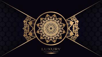 goldenes Luxus-Mandala gefaltetes Papierdesign vektor