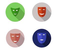 Theatermaske Icon Set vektor