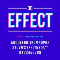 stereoskopisches 3D-Effekt-Alphabet vektor