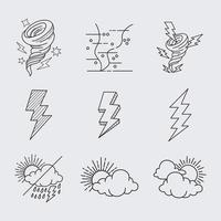 Vektor-Set von Wetter-Doodle-Elementen für Designzwecke vektor