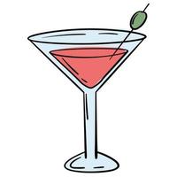 doodle klistermärke med uppfriskande cocktails vektor