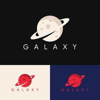 enkel minimalistisk planetgalaxlogotypdesign vektor