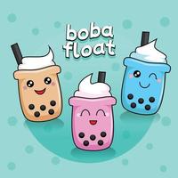 boba ice float party vektor