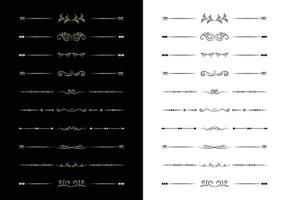 uppsättning linje dekorativa kalligrafiska element för redigerbara och design. mega uppsättning blommiga avdelare ramar element samling. vektor