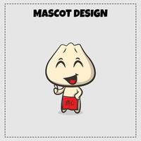 asien mat logotyp dimsum maskot illustration vektor design
