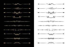 uppsättning linje dekorativa kalligrafiska element för redigerbara och design. mega uppsättning blommiga avdelare ramar element samling. vektor
