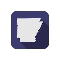 Arkansas State Square Karte mit langem Schatten vektor