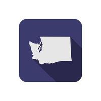 Washington State Map Quadrat mit langem Schatten vektor