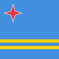 Aruba-Flagge, offizielle Farben. Vektor-Illustration. vektor