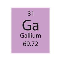 gallium symbol. kemiskt element i det periodiska systemet. vektor illustration.