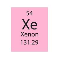 xenon symbol. kemiskt element i det periodiska systemet. vektor illustration.