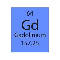 gadolinium symbol. kemiskt element i det periodiska systemet. vektor illustration.