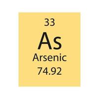 arsenik symbol. kemiskt element i det periodiska systemet. vektor illustration.