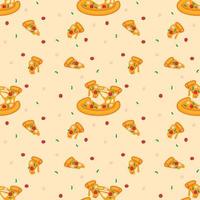 bit pizza kawaii doodle platt tecknad vektorillustration sömlösa mönster gåva wrap tapet bakgrund vektor