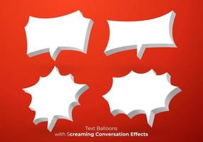 textballonger med skrikande konversationseffekter lämpliga för serier och reklam vektor