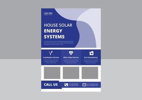 solenergi flyer mallar, solexperter lösningar flyer. hus solenergisystem flygblad design. grön energi flygblad, omslag, affischdesign. vektor