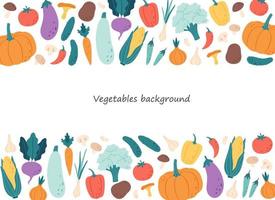 Gemüse, Pilze und Bohnen Hintergrund. natürliche Bio-Ernährung. gesunde lebensmittel, diätetische produkte vektor