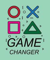 Game-Changer-T-Shirt-Design. vektor