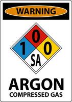 nfpa Warnung Argon Druckgas 1-0-0-sa Zeichen vektor