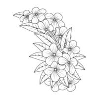 doodle blomma målarbok med antistress kreativ linjekonst illustration handritad design vektor