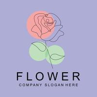 florales Logo-Design, Vektorillustrations-Stillinie Symbol abstrakte Kunstwerke vektor