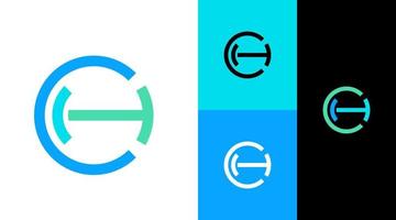 ch monogram cirkel affärsföretag logotyp designkoncept vektor
