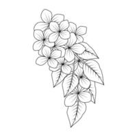 Schwarz-Weiß-Linienkunstdesign der blühenden Gekritzelblumen-Malbuchseite zum Drucken vektor