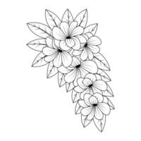 Gekritzelblumen-Malseite mit handgezeichnetem Design der kreativen Antistress-Linienkunstillustration vektor