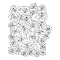 China Rose Blume Vektorlinie Kunstdesign auf schwarzem und weißem Hintergrund für Malvorlagen vektor
