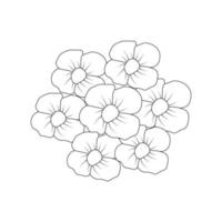 Blumenfarbseite von Vektorillustrationen in handgezeichnetem Umrissstrich vektor