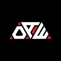 Oaw-Dreieck-Buchstaben-Logo-Design mit Dreiecksform. Oaw-Dreieck-Logo-Design-Monogramm. Oaw-Dreieck-Vektor-Logo-Vorlage mit roter Farbe. oaw dreieckiges Logo einfaches, elegantes und luxuriöses Logo. au vektor
