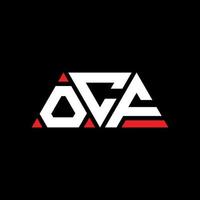 ocf-Dreieck-Buchstaben-Logo-Design mit Dreiecksform. OCF-Dreieck-Logo-Design-Monogramm. ocf-Dreieck-Vektor-Logo-Vorlage mit roter Farbe. ocf dreieckiges Logo einfaches, elegantes und luxuriöses Logo. ocf vektor