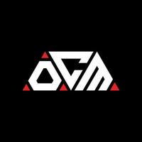 ocm triangel bokstavslogotypdesign med triangelform. ocm triangel logotyp design monogram. ocm triangel vektor logotyp mall med röd färg. ocm triangulär logotyp enkel, elegant och lyxig logotyp. ocm