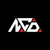 ncd-Dreieck-Buchstaben-Logo-Design mit Dreiecksform. ncd-Dreieck-Logo-Design-Monogramm. ncd-Dreieck-Vektor-Logo-Vorlage mit roter Farbe. ncd dreieckiges Logo einfaches, elegantes und luxuriöses Logo. ncd vektor