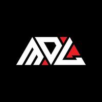 MDL-Dreieck-Buchstaben-Logo-Design mit Dreiecksform. MDL-Dreieck-Logo-Design-Monogramm. MDL-Dreieck-Vektor-Logo-Vorlage mit roter Farbe. mdl dreieckiges Logo einfaches, elegantes und luxuriöses Logo. mdl vektor