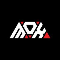 mox triangel bokstavslogotypdesign med triangelform. mox triangel logotyp design monogram. mox triangel vektor logotyp mall med röd färg. mox triangulär logotyp enkel, elegant och lyxig logotyp. mox