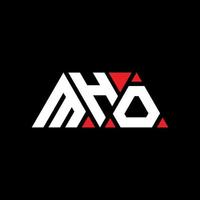 Mho-Dreieck-Buchstaben-Logo-Design mit Dreiecksform. Mho-Dreieck-Logo-Design-Monogramm. Mho-Dreieck-Vektor-Logo-Vorlage mit roter Farbe. mho dreieckiges Logo einfaches, elegantes und luxuriöses Logo. mho vektor