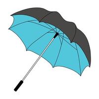 Vektor-Illustration eines schwarzen Regenschirms auf weißem Hintergrund. ein isoliertes Objekt. vektor
