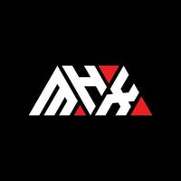 Mhx-Dreieck-Buchstaben-Logo-Design mit Dreiecksform. mhx-Dreieck-Logo-Design-Monogramm. mhx-Dreieck-Vektor-Logo-Vorlage mit roter Farbe. mhx dreieckiges Logo einfaches, elegantes und luxuriöses Logo. mhx vektor
