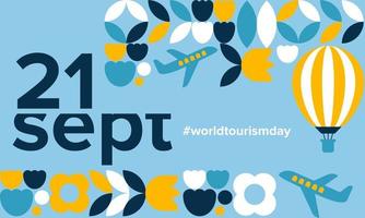 World Tourism Day bokomslag, geometriska gratulationskort vektor