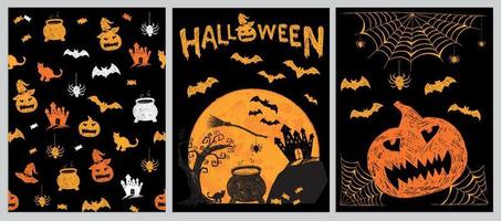 adobe illustrator artworkhalloween symbole handgezeichnete illustrationen vektor