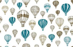 Adobe Illustrator ArtworkHeißluftballons fliegen. handgezeichnete Abbildung. vektor