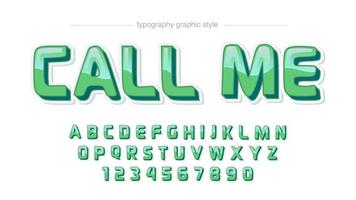 glansigt grönt abstrakt oregelbundet tecknad alfabet vektor