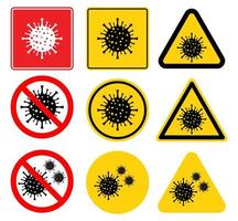 Coronavirus covid-19 Warnzeichensatz vektor