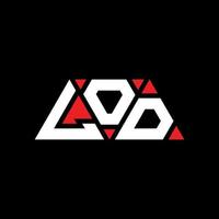 Lod-Dreieck-Buchstaben-Logo-Design mit Dreiecksform. Lod-Dreieck-Logo-Design-Monogramm. Lod-Dreieck-Vektor-Logo-Vorlage mit roter Farbe. Lod dreieckiges Logo einfaches, elegantes und luxuriöses Logo. lod vektor