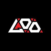 Lo-Dreieck-Buchstaben-Logo-Design mit Dreiecksform. Klo-Dreieck-Logo-Design-Monogramm. Klo-Dreieck-Vektor-Logo-Vorlage mit roter Farbe. Loo dreieckiges Logo einfaches, elegantes und luxuriöses Logo. Klo vektor