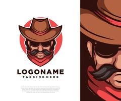 Cowboy-Vektor-Illustration-Logo. vektor