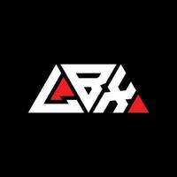 lbx Dreiecksbuchstaben-Logo-Design mit Dreiecksform. lbx-Dreieck-Logo-Design-Monogramm. lbx-Dreieck-Vektor-Logo-Vorlage mit roter Farbe. lbx dreieckiges Logo einfaches, elegantes und luxuriöses Logo. Pfund vektor